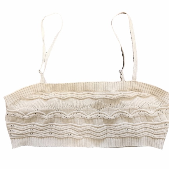 Free People Other - Free People Cream Knit bralette size small